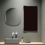 Vipas Premium Bathroom Vanity Cabinet - Made with HDHMR Board & Powder Coated Aluminium - High Glossy Acrylic Surface & Rounded Edges - Color Black & Size (75 X 40 X 14cm)