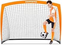 Happy Jump Football Goal Pop Up Football Net Post for Garden Training Festive Gift -5'x3'6"(Orange) -1 Pack