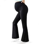 Alled Maternity Leggings Over Bump,Buttery Soft Maternity Leggings Petite Flare,Women's Maternity Pants Pregnancy Boot Cut Yoga Pants for Work Casual