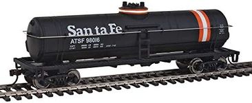 Walthers Trainline HO Scale Model Santa Fe Tank Car, Black/Orange/White