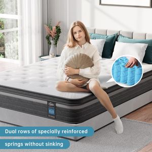 TeQsli 10-Inch Double Hybrid Mattress – Medium Firm Comfort