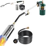 GASPOWOR Heavy Duty Weed Torch,Propane Torch Weed Burner with 8.8 FT Hose,800,000 BTU, Self Igniting Flame Weeder for Weeding