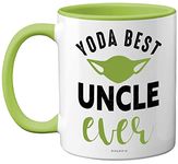 Yoda Best Mug - Fathers Day Mug Gifts, Uncle Birthday, Christmas, 11oz Ceramic Dishwasher Safe Coffe Mugs Cup, Uncles Gifts from Nephew Niece, Cute Mugs, Funny Mugs, Made in UK