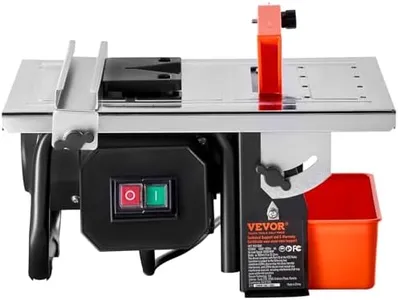 VEVOR 7-inch 65Mn Steel Blade, Wet Tile Saw, 3500 RPM Induction Motor, Tile Cutter Wet Saw with Water Reservoir, 0-45 Degrees Miter Angle for Cutting Tiles and Stones, for DIY Enthusiasts