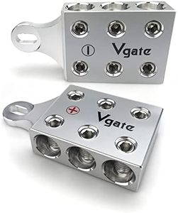Vgate 6x2/0 AWG Gauge Post Battery Terminals, for Lithium or AGM Lead Acid Battery with Bolt Down Ends or Threaded Studs, M6 or 1/4”-20