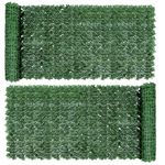 SUNJULY 2PCS Artificial Ivy Privacy Fence Screen, 1M*3M Expandable Artificial Hedges Fence and Faux Ivy, Garden Privacy Screening Wall Panel Vine Leaf Decoration, UV Resistant