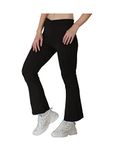 STARLATH Girls Trackpants and Yoga Pants, Bootcut Leggings and Lower for Kids, Soft 4 Way Lycra Strachable Track Pants for Daily use Yoga Running, Active Performance Pant (11-12 Years, Black)