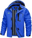 MAGCOMSEN Rain Jackets for Men Waterproof Mens Raincoat Lightweight Windbreaker Mountain Jacket Fishing Climbing Bright Blue, M