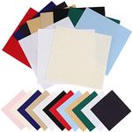 ZOENHOU 24 PCS 15 x 15cm Embroidery Fabric, Aida Cloth14 Count Cross Stitch Fabric, Small Cross Stitch Material for Beginners, Embroidery Crafts, 12 Assorted Colors