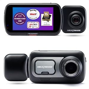 Nextbase 522GW Dashcam Voiture Avant et arrière - Dash cam HD 1440p/30 IPS - Double Vue à 140° - Caméra embarquée arrière Mini et sans Fil avec Mode Parking, Wi-FI, GPS, Commande vocale