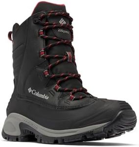 Columbia Mens Bugaboot III Waterproof Snow Boot, Black/Bright Red, 8.5