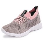 Bourge Women's Micam-120 Light Pink and Brown Running Shoes - 5 UK (37 EU) (6 US) (Micam-120-05)