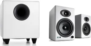 Audioengine A5 White 150W Wireless Bluetooth Home Music System with White S8 Subwoofer