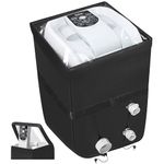 TOHONFOO Hot Tub Spa Heater Pump Cover, Heavy Duty Inflatable Hot Tub Pump Cover with Zipper Opening and Transparent PVC Top Window for Multiple Hot Tub Spa Heater Pump on Market(Black, Cover only)