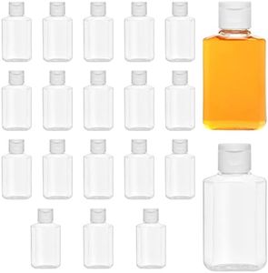 BELLE VOUS Botellas Plastico Transparente Tapa Abatible (Pack de 20) Botes Plastico 60 ml Reutilizables Vacíos para Apretar - Botes Viaje Rellenables, Cosméticos, Acondicionador, Loción, Champú y Mas
