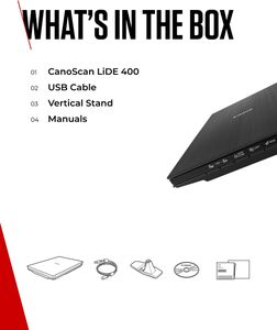 Canon LiDE 400 Flatbed Scanner – High-Resolution, Black