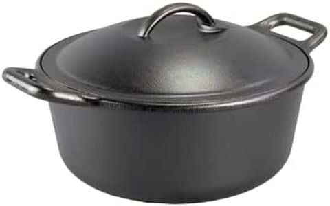 Lodge Pro-Logic 4 Quart Cast Iron Dutch Oven Pre-Seasoned Pot with Self-Basting Lid and Easy Grip Handles