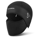 ROCKBROS Skull Cap Helmet Liner with Glasses Holes Winter Thermal Cycling Cap Cycling Hat Beanie Black