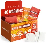 BRAMBLE 40-Pack Warmers - 20 Hand Warmers & 20 Foot Warmers - Long-Lasting Heat Packs (8h) for Outdoor Activities, Sports, and Cold Weather