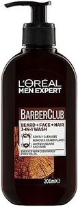 L'Oréal Paris 3-in-1 Beard, Face and Hair Cleansing Wash For Men, Enriched with Essential Oils, Men Expert Barber Club, 200ml