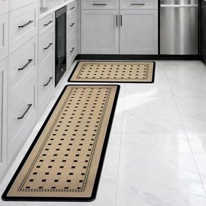CANWAY Kitchen Mat White Dot Design – Set of 2 (40×60 & 120×40 CM) Super Absorbent, Non-Skid, Waterproof & Easy Wash Floor Mats for Home & Kitchen