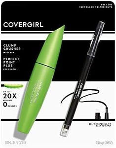 COVERGIRL Clump Crusher Mascara & Perfect Point Plus Eye Pencil Value Pack of 1, Mascara, Volume Mascara, Volume and Length Mascara, Lengthening Mascara, Monster Volume, Crush Those Clumps
