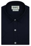 GHPC 100% Cotton Plain Solid Half Sleeves Regular Fit Formal Shirt for Men (Navy, FSH520203_44)