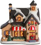 Christmas Village House, LED Lighted Navidad Decoration Bakery, Multicolored Christmas Vacation Building for Home Decor Tabletop