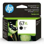 HP Original 67XL Black High-Yield Ink Cartridge | Works with HP DeskJet 1255, 2700, 4100 Series, HP Envy 6000, 6400 Series | Eligible for Instant Ink | 3YM57AN