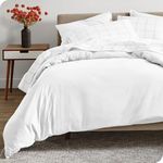 Bare Home 100% Organic Cotton Sateen Duvet Cover Set - Full/Queen Size - Smooth Sateen Weave - Warm & Luxurious - Full/Queen Duvet Cover (Full/Queen, White)