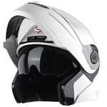 Steelbird SBA-7 7Wings ISI Certified Flip-Up Helmet for Men and Women with Inner Smoke Sun Shield (Large 600 MM, Dashing White)