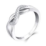 Starchenie 925 Sterling Silver Infinity Endless Promise Rings for Women(Size P)