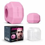 JAWKEEN Jaw Exerciser & Facial Toning Ball | Jawline Exerciser and Neck Toner for Face Contouring & Sculpting | 50 lbs Resistance Silicone Device with Storage Box (Pink)