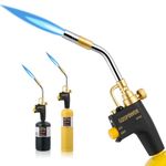 High Intensity Propane Torch Head Fuel by Propane,MAPP,Turbo Gas Torch Kit,Welding Torch,Trigger Start Mapp Gas Torch Kit with Igniter,Propane torch,Blow Torch(Fuel Not Included)