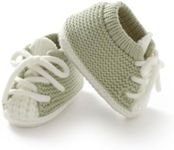 DovFanny Baby Booties Newborn Baby First Shoes Cozy Warm Knit Soft Booties for Toddler Infant Boy Girl (light green, Infant, 0 Months, Age Range, US Footwear Size System, 3 Months, Medium)