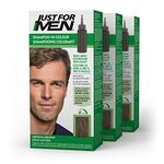 Just For Men Shampoo-In Color, Grey Hair Coloring for Men - Medium Brown, H-35 (3 Count)