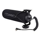 comica CVM-V30 LITE Video Microphone Super-Cardioid Condenser On-Camera Shotgun Microphone for Canon Nikon Sony Panasonic Camera/DSLR/Iphone/Samsung Huawei(Black