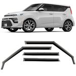 CLIM ART Wind deflector for/compatible with Kia Soul 2020-2024 SUV, door rain deflectors,car accessories, car wind deflectors, in-channel 4 pieces,black