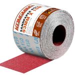 KONGMING Sandpaper Roll 10m x 93mm Grit 150 Aluminium Oxide Abrasive for Sanding Wood Paint Plaster Filler Metal