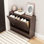 Solid Wood Shoe Cabinet with Hidden