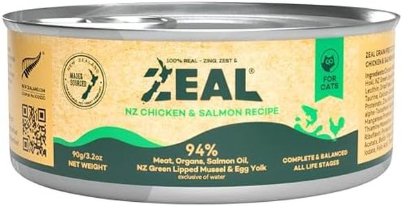 ZEAL New Zealand Wet Cat Food – High Protein, Grain-Free with Superfoods (Chicken & Salmon, 3.17oz Can, 24-Pack)