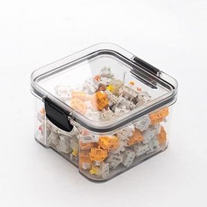 2 pcs Keyboard Switch Container, Switch Storage Box, Mechanical Keyboard Keycap Switches Storage Box,Transparent Plastic Sealed Can(460ml-2pcs)