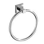 Hallyware Round Towel Ring SUS 304 Stainless Steel Towel Hanger Holder for Bathroom and Kitchen Wall Mounted, Polished Chrome