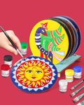 Intelliskills 3-in-1 Premium Tea Coaster Painting Kit for Kids| DIY Mandala/Madhubani &Pichwai Art Painting Set with Brush &Stand |Art & Craft Kit for Boys/Girls| Activity Kit for 3+ Years |Non-Toxic