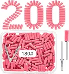 180 Grit Small Nail Sanding Sands, 200 Pcs Pink Sanding Bands for Nail Drill, 180 Fine Grit Sanding Bands for Nail with 3.1 MM Nail Drill Bit, Small Sanding Bands for Natural Nails Acrylic Gel