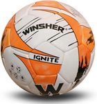 Winsher Ignite Orange & White Soccer Ball - Official Size 5 - Official Match & Training Football for Adults and Junior Kids