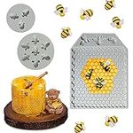 Kettion 3Pcs Honeycomb Silicone Molds, 7 Cavity Bumble Bee Fondant Mold, 3 Cavity Bee Candy Decorations Mould, DIY Beehive Cake Baking Mold, Wedding Chocolate Sugar Cube Mold, Cookies Tools Supplies