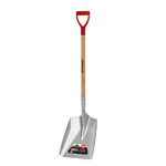 Garant GA117D 11-Inch Aluminum Snow Shovel for Winter, Square Shovel for Cutting Blocks, Wood Handle with D-Grip