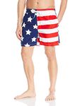 Kanu Surf Men's Monaco Swim Trunks (Regular & Extended Sizes), USA American Flag, XL