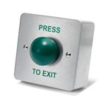 Amalocks DRB004S-PTE PRESS TO EXIT Green Dome Button Push Door Release Switch